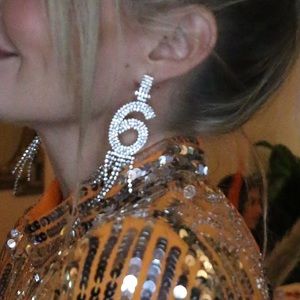 Retrofete Number Rhinestone Earring No. 6